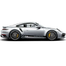 Kit de Vinilo de Rayas Laterales con Letra de Marca para Porsche 911 Turbo S_2