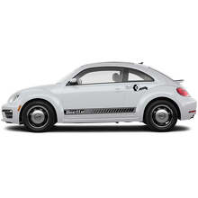 Kit de calcomanías de vinilo con franjas laterales de letras Beetle para Volkswagen Beetle_2