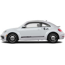 Juego de pegatinas de vinilo con letras de marca y franjas laterales para Volkswagen Beetle_5