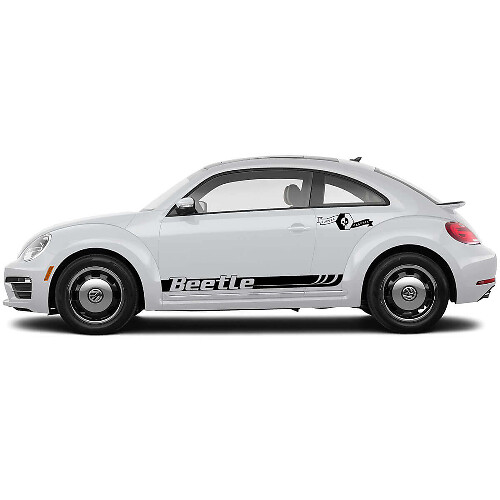 Juego de pegatinas de vinilo con letras de marca y franjas laterales de carreras para Volkswagen Beetle