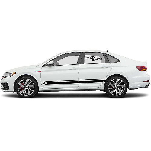 Juego de Pegatinas Vinilo de Franjas Laterales con Marca para Volkswagen Jetta