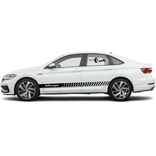 Juego de pegatinas de vinilo de franjas laterales de carreras con marca para Volkswagen Jetta