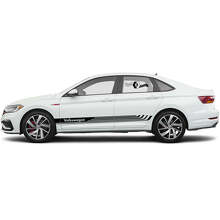 Juego de pegatinas de vinilo de franjas laterales de carreras con marca para Volkswagen Jetta_2