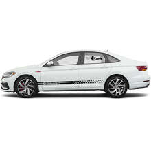 Juego de pegatinas de vinilo de franjas laterales de carreras con marca para Volkswagen Jetta_3