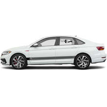 Juego de pegatinas de vinilo de franjas laterales de carreras con marca para Volkswagen Jetta_5