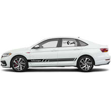 Juego de pegatinas de vinilo de franjas laterales de carreras con marca para Volkswagen Jetta_6