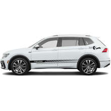 Juego de adhesivos de vinilo con letras y franjas laterales VW & Tiguan para Volkswagen Tiguan_2