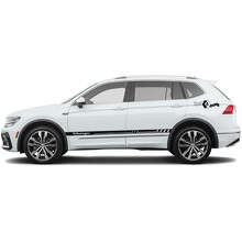 Juego de adhesivos de vinilo con letras y franjas laterales VW & Tiguan para Volkswagen Tiguan_3