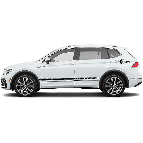 Kit de vinilos con franjas laterales de letras para Volkswagen Tiguan_1