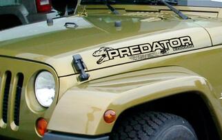 PREDATOR jeep wrangler capucha lateral vinilo calcomanía pegatinas cualquier color