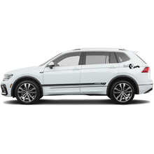 Juego de vinilos adhesivos de franjas laterales estilo racing para Volkswagen Tiguan_2