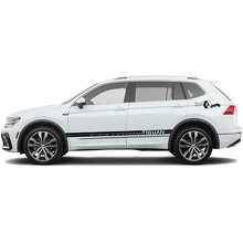 Juego de vinilos adhesivos de franjas laterales estilo racing para Volkswagen Tiguan_3