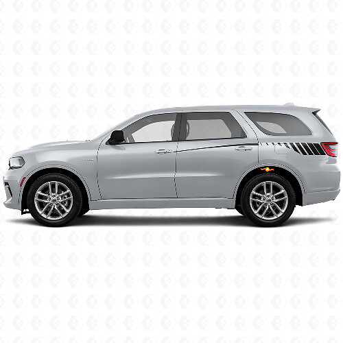 Juego de adhesivos de vinilo de franjas laterales traseras con estilo estroboscópico cónico para Dodge Durango 2011+