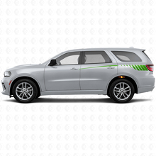 Juego de adhesivos de vinilo de franjas laterales traseras con estilo estroboscópico cónico para Dodge Durango 2011+_3