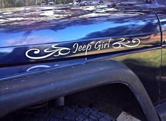 Jeep chica wrangler capucha lateral vinilo calcomanía pegatinas cualquier color