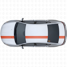 Kit de vinilo adhesivo de franjas dobles superiores para Dodge Dart 2013+_4