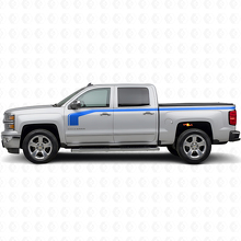 Kit de vinilos laterales con contorno superior estilo palo de hockey para Chevy Silverado 1500 2014+_2