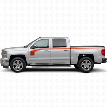 Kit de calcomanías laterales de vinilo estilo palo de hockey con contorno para Chevy Silverado 1500 2014+_4