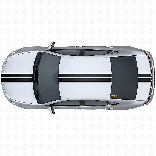 Kit de vinilos de franjas dobles contorneadas para la parte superior lateral para Dodge Dart 2013+