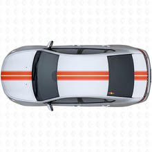 Kit de vinilos de franjas dobles contorneadas para la parte superior lateral para Dodge Dart 2013+_4