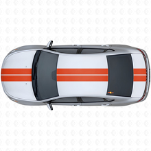 Juego de pegatinas de vinilo para capó delantero y parte trasera superior con franjas dobles para Dodge Dart 2013+_4
