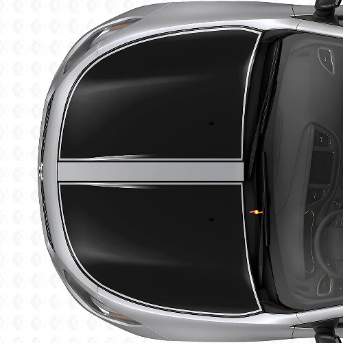 Juego de pegatinas de vinilo con franjas de capó de contorno negro doble para Dodge Dart 2013+_1