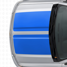 Kit de vinilos con franjas dobles anchas para capó y puerta trasera para Chevrolet Silverado 2014-15_3