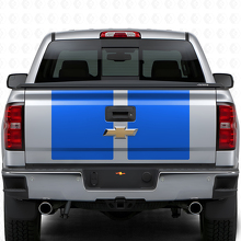 Kit de vinilos con franjas dobles anchas para capó y puerta trasera para Chevrolet Silverado 2014-15_4
