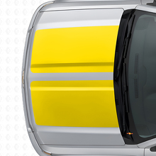 Kit de vinilos con franjas dobles anchas para capó y puerta trasera para Chevrolet Silverado 2014-15_9