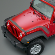 Calcomanía de vinilo con franjas a cuadros para capó y guardabarros para Jeep Wrangler Gladiator_3
