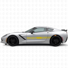 Juego de pegatinas de vinilo con franjas laterales de bandera a cuadros para Chevy Corvette Racing Sport_5