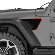 Kit de adhesivos de vinilo para respiradero de guardabarros negro para Jeep Wrangler Rubicon_2