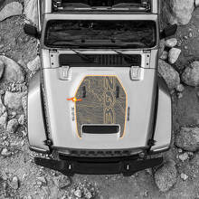 392 Calcomanía de vinilo para ventilación del capó con mapa topográfico para Jeep Wrangler_2
