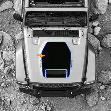 Vinilo de calcomanía para ventilación capó contorno blackout para Jeep Wrangler_2