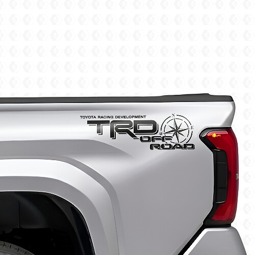 Kit de vinilo con calcomanías para el lateral de la cama TRD Off Road Compass para Toyota Tacoma_1