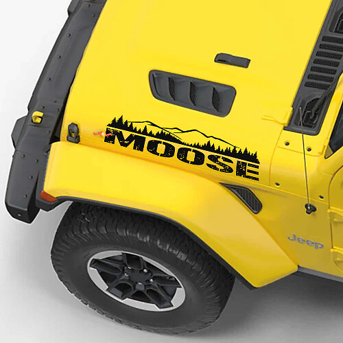 Juego de Calcomanías de Vinilo con Letras Moose Estilo Montaña para Capó de Jeep Wrangler
