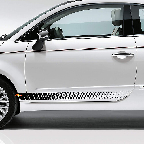 Pegatinas laterales de vinilo con franjas perforadas para Fiat 500_1
