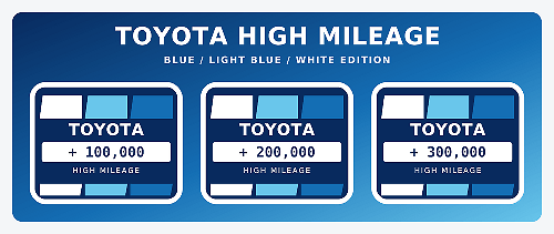 Pegatinas de gráfica retro vintage en azul heritage para Toyota de alto kilometraje