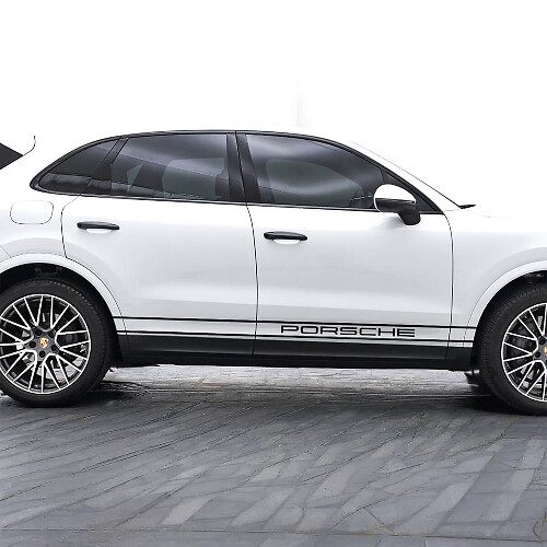 Pegatina de vinilo para puerta lateral PORSCHE con dos líneas para Porsche Cayenne
