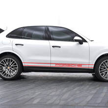 Pegatina de vinilo para puerta lateral PORSCHE con dos líneas para Porsche Cayenne_2