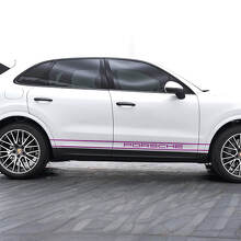 Pegatina de vinilo para puerta lateral PORSCHE con dos líneas para Porsche Cayenne_3