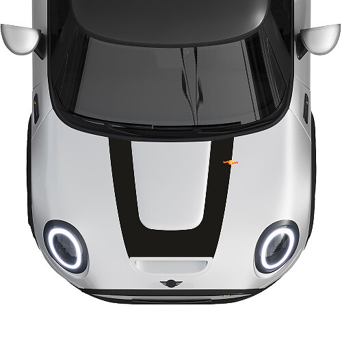 Pegatina de vinilo con raya tipo U para capó de MINI Cooper S 2022-2024