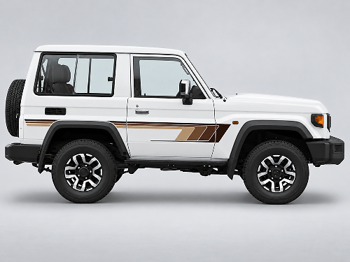Kit de Calcomanías de Vinilo con Franjas Laterales en Degradado para Toyota Land Cruiser FJ70 de Batalla Corta