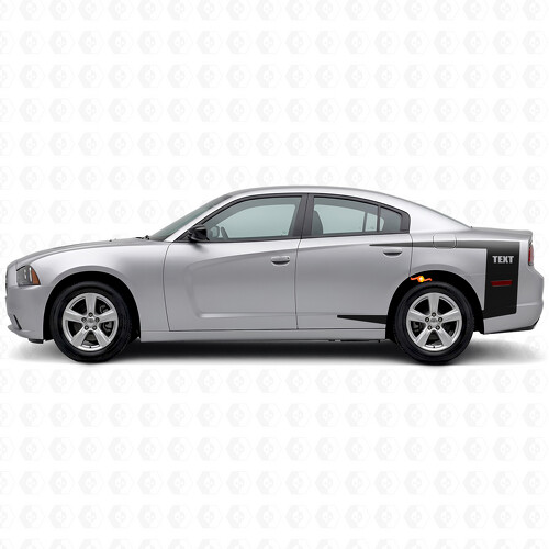Calcomanía adhesiva de vinilo con franjas de acento de texto personalizado para cofre de Dodge Charger 2011-2014