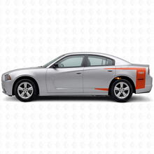 Calcomanía adhesiva de vinilo con franjas de acento de texto personalizado para cofre de Dodge Charger 2011-2014_4