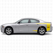 Calcomanía adhesiva de vinilo con franjas de acento de texto personalizado para cofre de Dodge Charger 2011-2014_5