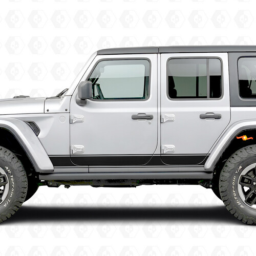 Calcomanía de vinilo lateral con franjas de contorno para Jeep Wrangler 2018-2027_1