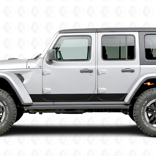 Adhesivo Vinilo Lateral de Rayas Rectas para Jeep Wrangler 2018-2027