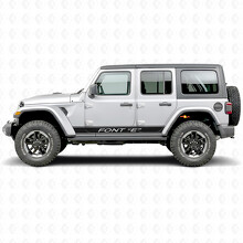 Vinilo adhesivo personalizado de franjas contorno lateral para Jeep Wrangler 2018-2027_2