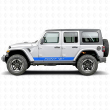 Vinilo adhesivo personalizado de franjas contorno lateral para Jeep Wrangler 2018-2027_3